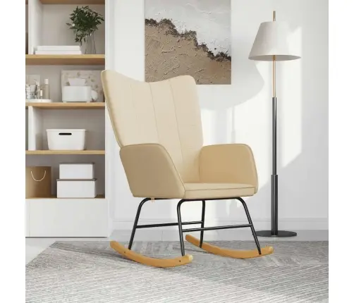 Šūpuļkrēsls, Krēmkrāsas Audums Vidaxl