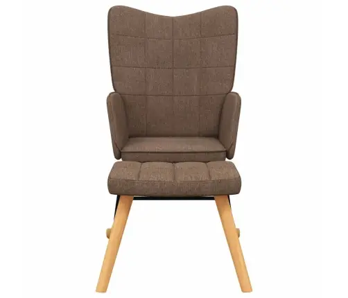 Šūpuļkrēsls Ar Kāju Balstu, Brūns Audums Vidaxl