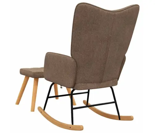 Šūpuļkrēsls Ar Kāju Balstu, Brūns Audums Vidaxl