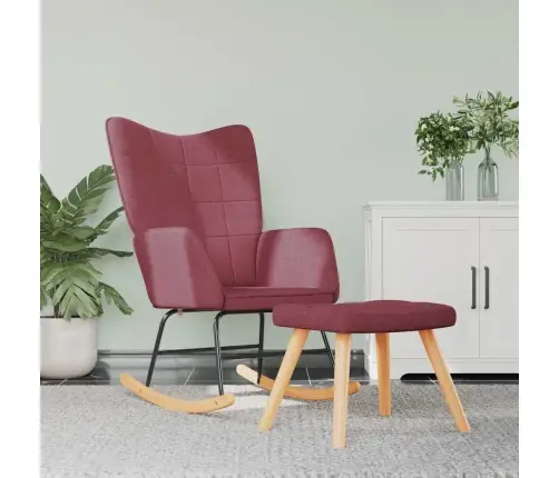 Supama Kėdė Su Pakoja, Raudonojo Vyno Spalvos, Audinys