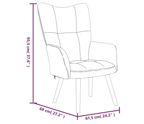 Atpūtas Krēsls, Melns Samts Vidaxl