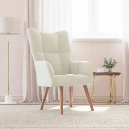 Poilsio Kėdė, Kreminės Baltos Spalvos, Aksomas