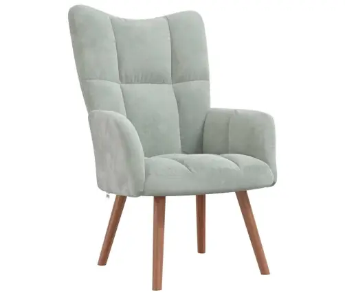 Atpūtas Krēsls Ar Kāju Balstu, Gaiši Pelēks Samts Vidaxl