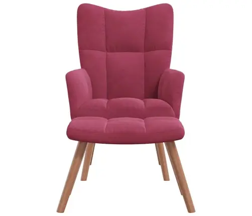 Atpūtas Krēsls Ar Kāju Balstu, Vīnsarkans Samts Vidaxl