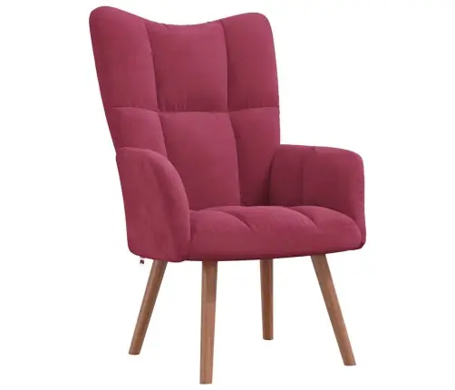 Atpūtas Krēsls Ar Kāju Balstu, Vīnsarkans Samts Vidaxl