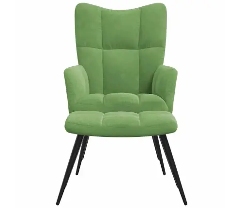 Atpūtas Krēsls Ar Kāju Balstu, Gaiši Zaļš Samts Vidaxl