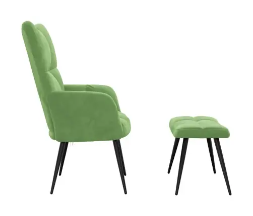 Atpūtas Krēsls Ar Kāju Balstu, Gaiši Zaļš Samts Vidaxl