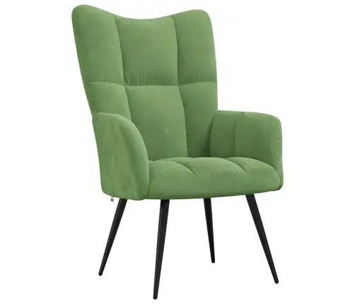 Atpūtas Krēsls Ar Kāju Balstu, Gaiši Zaļš Samts Vidaxl