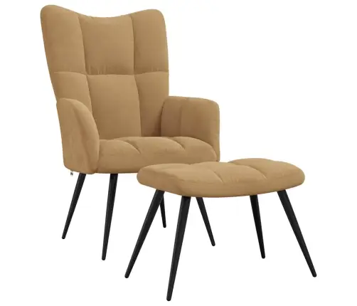 Atpūtas Krēsls Ar Kāju Balstu, Brūns Samts Vidaxl