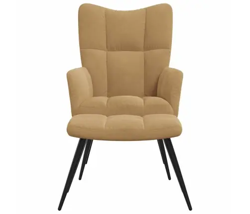 Atpūtas Krēsls Ar Kāju Balstu, Brūns Samts Vidaxl