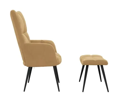 Atpūtas Krēsls Ar Kāju Balstu, Brūns Samts Vidaxl