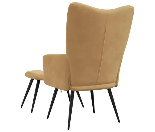 Atpūtas Krēsls Ar Kāju Balstu, Brūns Samts Vidaxl