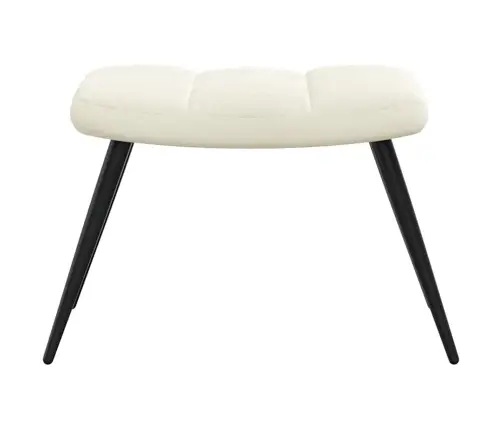 Poilsio Kėdė Su Pakoja, Kreminės Baltos Spalvos, Aksomas