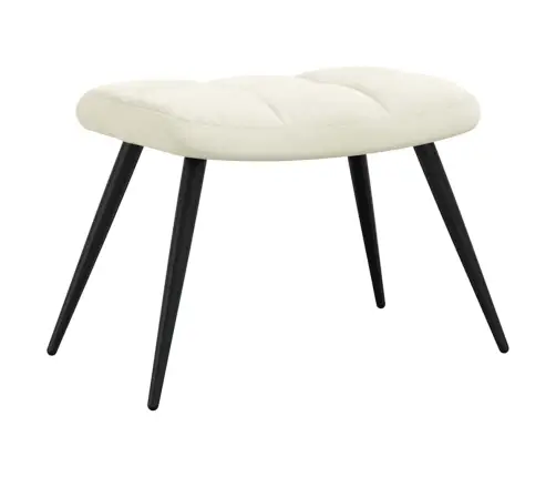 Poilsio Kėdė Su Pakoja, Kreminės Baltos Spalvos, Aksomas