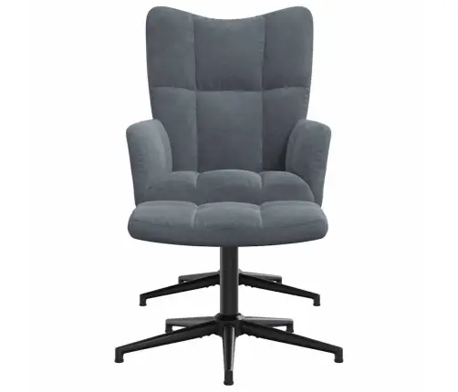 Atpūtas Krēsls Ar Kāju Balstu, Tumši Pelēks Samts Vidaxl