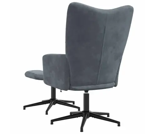 Atpūtas Krēsls Ar Kāju Balstu, Tumši Pelēks Samts Vidaxl