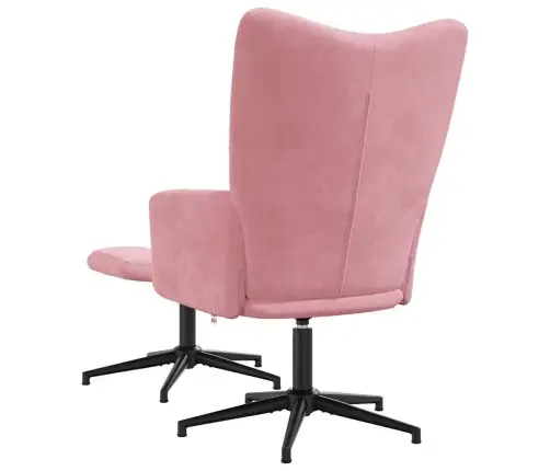 Atpūtas Krēsls Ar Kāju Balstu, Rozā Samts Vidaxl