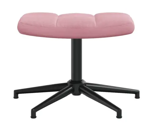 Atpūtas Krēsls Ar Kāju Balstu, Rozā Samts Vidaxl