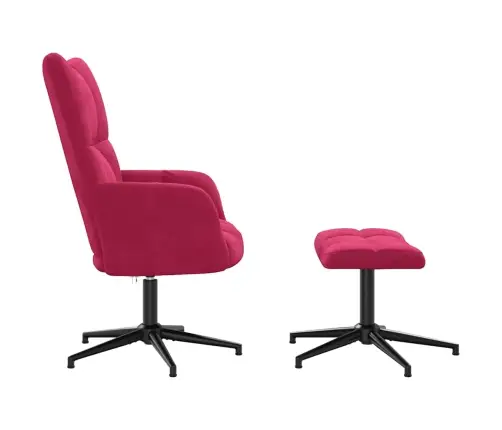 Atpūtas Krēsls Ar Kāju Balstu, Vīnsarkans Samts Vidaxl