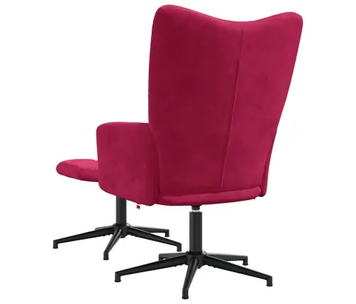 Atpūtas Krēsls Ar Kāju Balstu, Vīnsarkans Samts Vidaxl