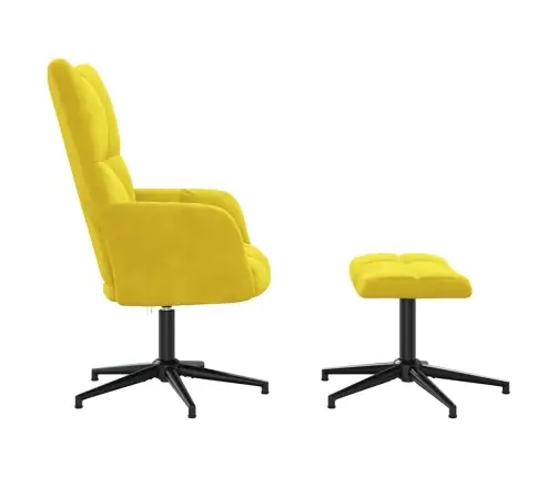 Atpūtas Krēsls Ar Kāju Balstu, Sinepju Dzeltens Samts Vidaxl