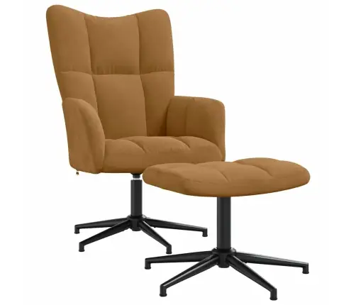 Atpūtas Krēsls Ar Kāju Balstu, Brūns Samts Vidaxl