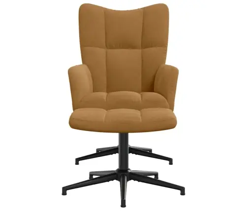 Atpūtas Krēsls Ar Kāju Balstu, Brūns Samts Vidaxl