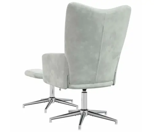 Atpūtas Krēsls Ar Kāju Balstu, Gaiši Pelēks Samts Vidaxl