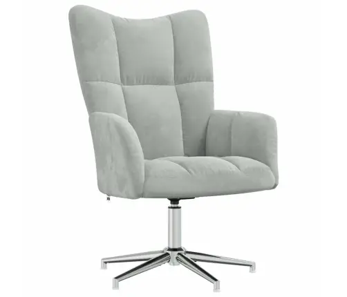 Atpūtas Krēsls Ar Kāju Balstu, Gaiši Pelēks Samts Vidaxl