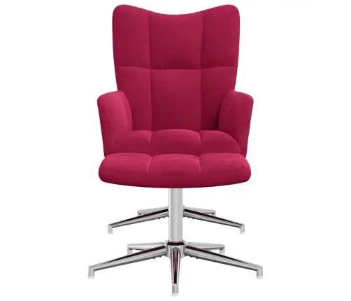 Atpūtas Krēsls Ar Kāju Balstu, Vīnsarkans Samts Vidaxl