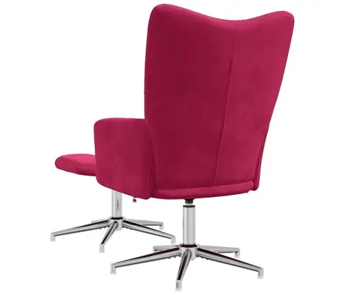 Atpūtas Krēsls Ar Kāju Balstu, Vīnsarkans Samts Vidaxl