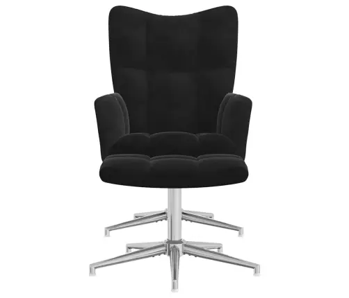 Atpūtas Krēsls Ar Kāju Balstu, Melns Samts Vidaxl