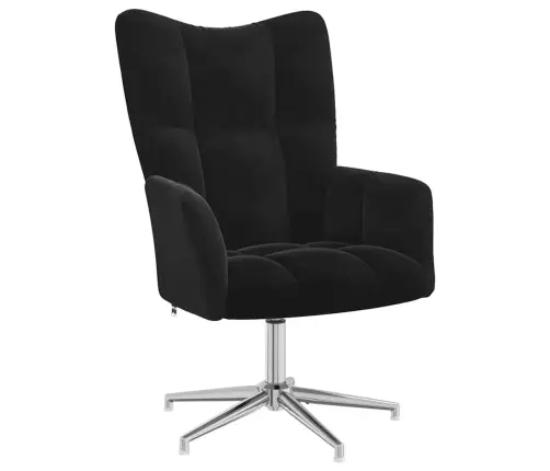 Atpūtas Krēsls Ar Kāju Balstu, Melns Samts Vidaxl