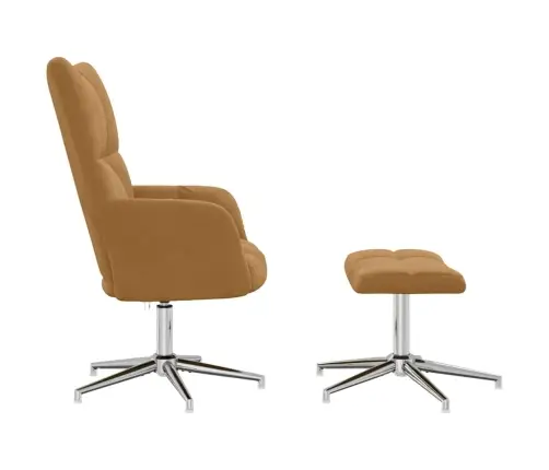 Poilsio Kėdė Su Pakoja, Rudos Spalvos, Aksomas