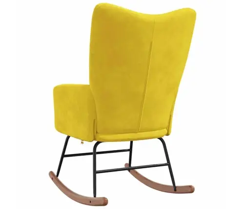 Šūpuļkrēsls, Sinepju Dzeltens Samts Vidaxl Šūpuļkrēsls, Sinepju Dzeltens Samts Vidaxl