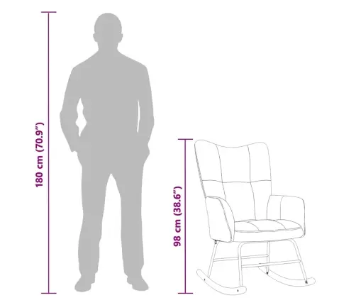 Šūpuļkrēsls, Brūns Samts Vidaxl