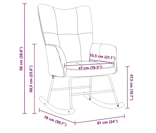 Šūpuļkrēsls, Krēmbalts Samts Vidaxl