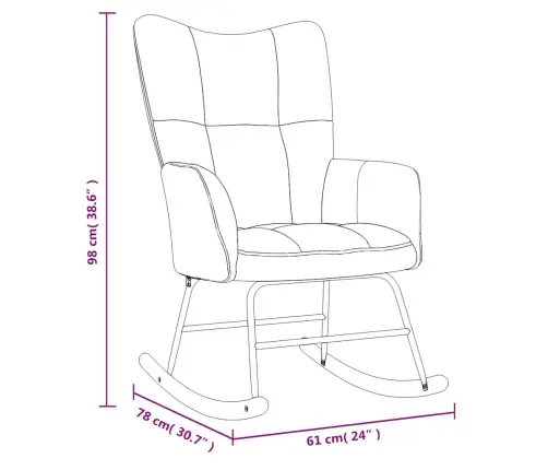 Šūpuļkrēsls Ar Kāju Balstu, Vīnsarkans Samts Vidaxl