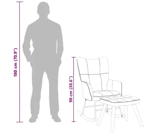 Šūpuļkrēsls Ar Kāju Balstu, Melns Samts Vidaxl