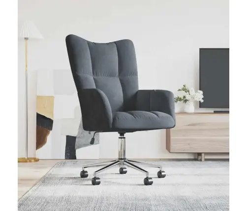 Poilsio Kėdė, Tamsiai Pilkos Spalvos, Aksomas