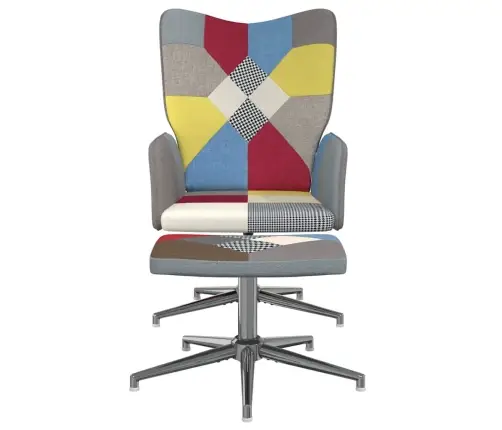 Šūpuļkrēsls Ar Kāju Balstu, Tekstilmozaīkas Audums Vidaxl