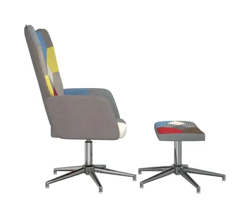 Šūpuļkrēsls Ar Kāju Balstu, Tekstilmozaīkas Audums Vidaxl