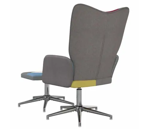 Šūpuļkrēsls Ar Kāju Balstu, Tekstilmozaīkas Audums Vidaxl