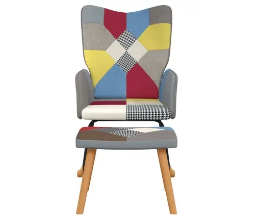 Šūpuļkrēsls Ar Kāju Balstu, Tekstilmozaīkas Audums Vidaxl