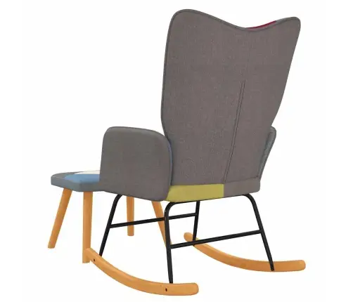 Šūpuļkrēsls Ar Kāju Balstu, Tekstilmozaīkas Audums Vidaxl