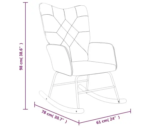 Šūpuļkrēsls Ar Kāju Balstu, Tekstilmozaīkas Audums Vidaxl