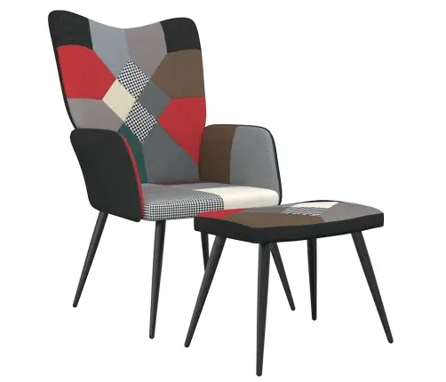 Atpūtas Krēsls Ar Kāju Balstu, Tekstilmozaīkas Audums Vidaxl