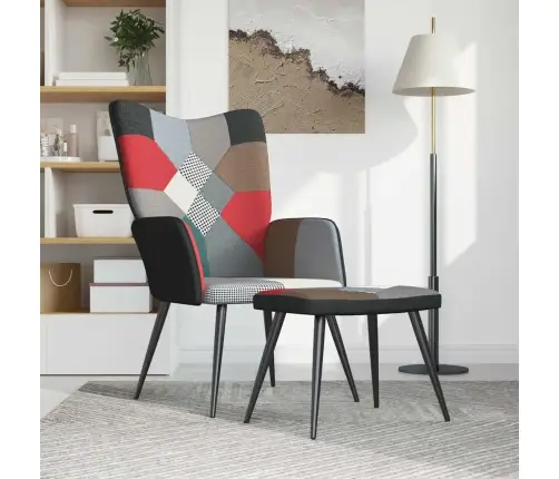 Atpūtas Krēsls Ar Kāju Balstu, Tekstilmozaīkas Audums Vidaxl