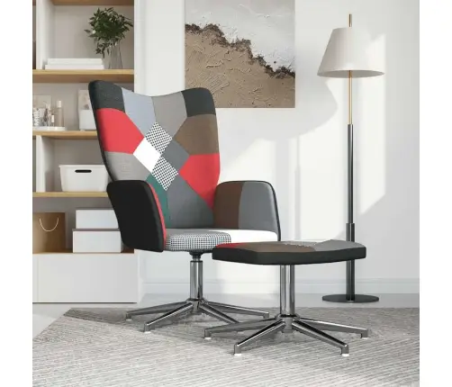 Atpūtas Krēsls Ar Kāju Balstu, Tekstilmozaīkas Audums Vidaxl