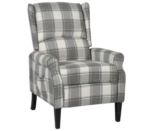 Atpūtas Krēsls, Atgāžams, Balts, Pelēks, Audums Vidaxl